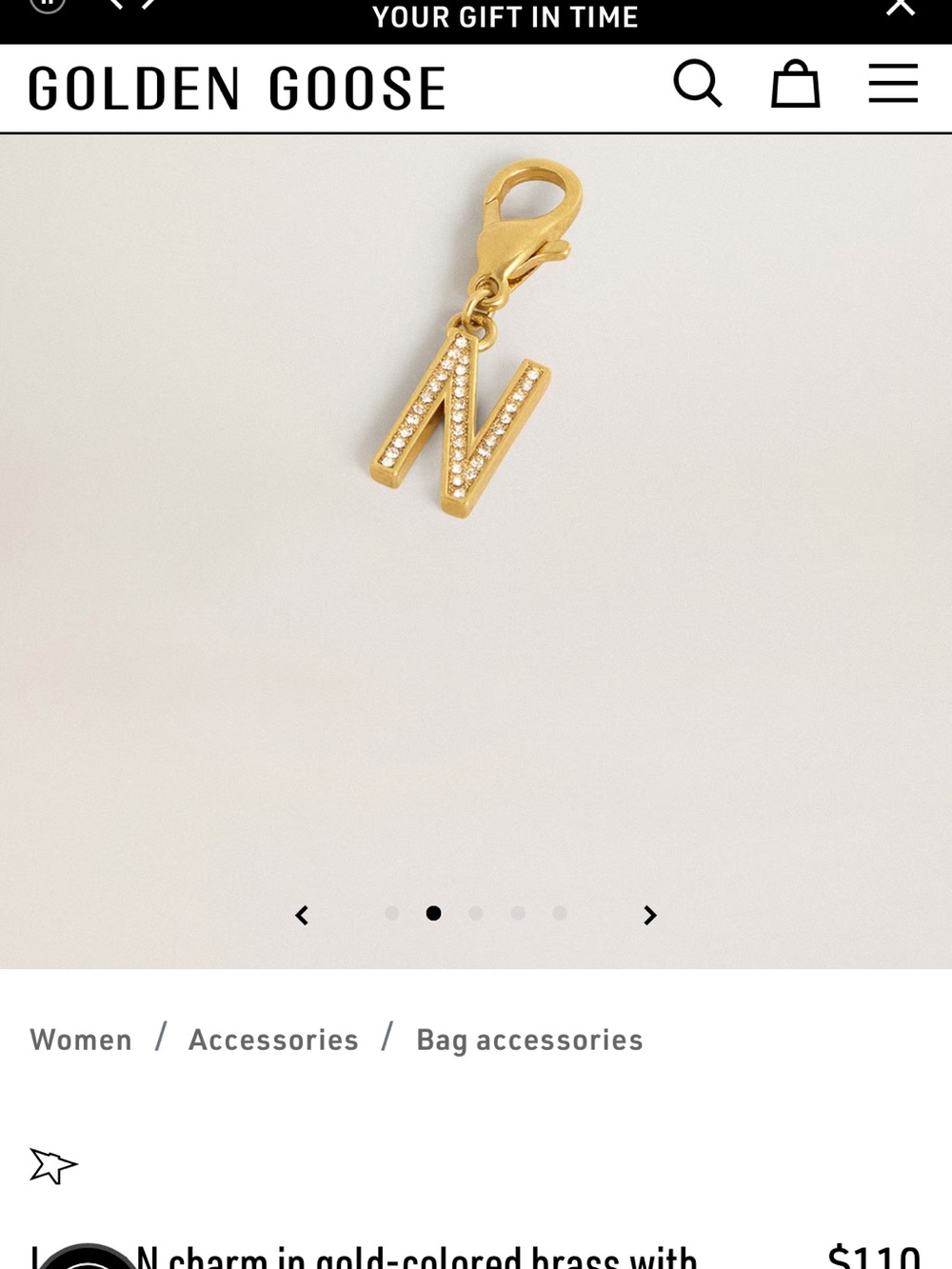 Golden Goose Gold 'N' Charm Bag Accessory